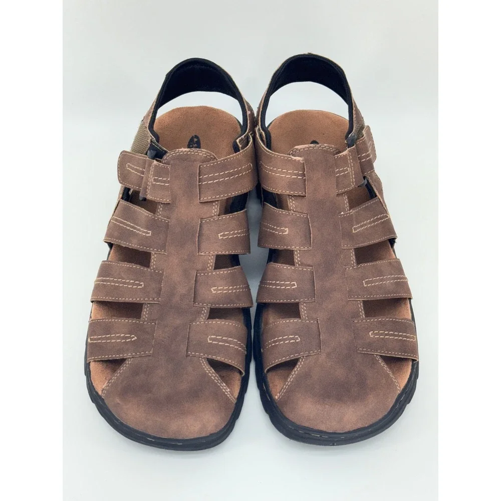 Dr Scholls Fisherman Sandals‎ Mens 11 Brown Memory Foam Comfort Like New